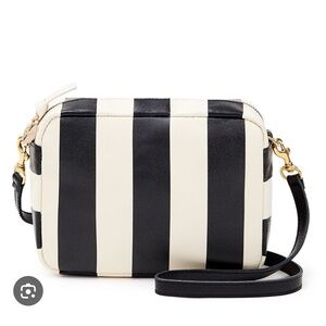 Clare v midi sac in black and white stripe